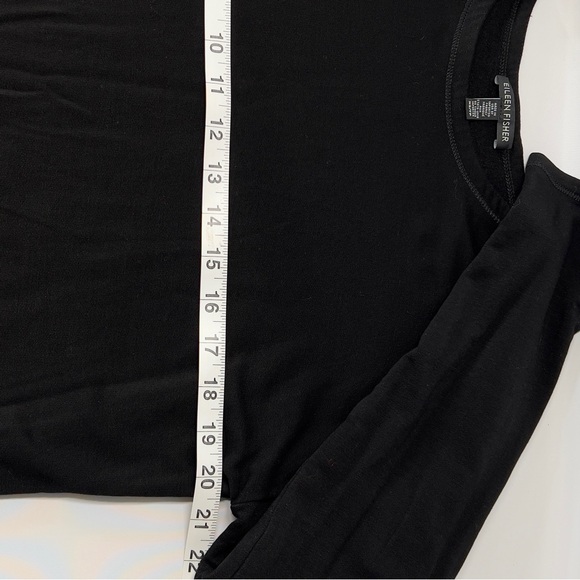 Eileen Fisher Closet Staple long Sleeve Black Lightweight High Low XS Sweater - Picture 9 of 10